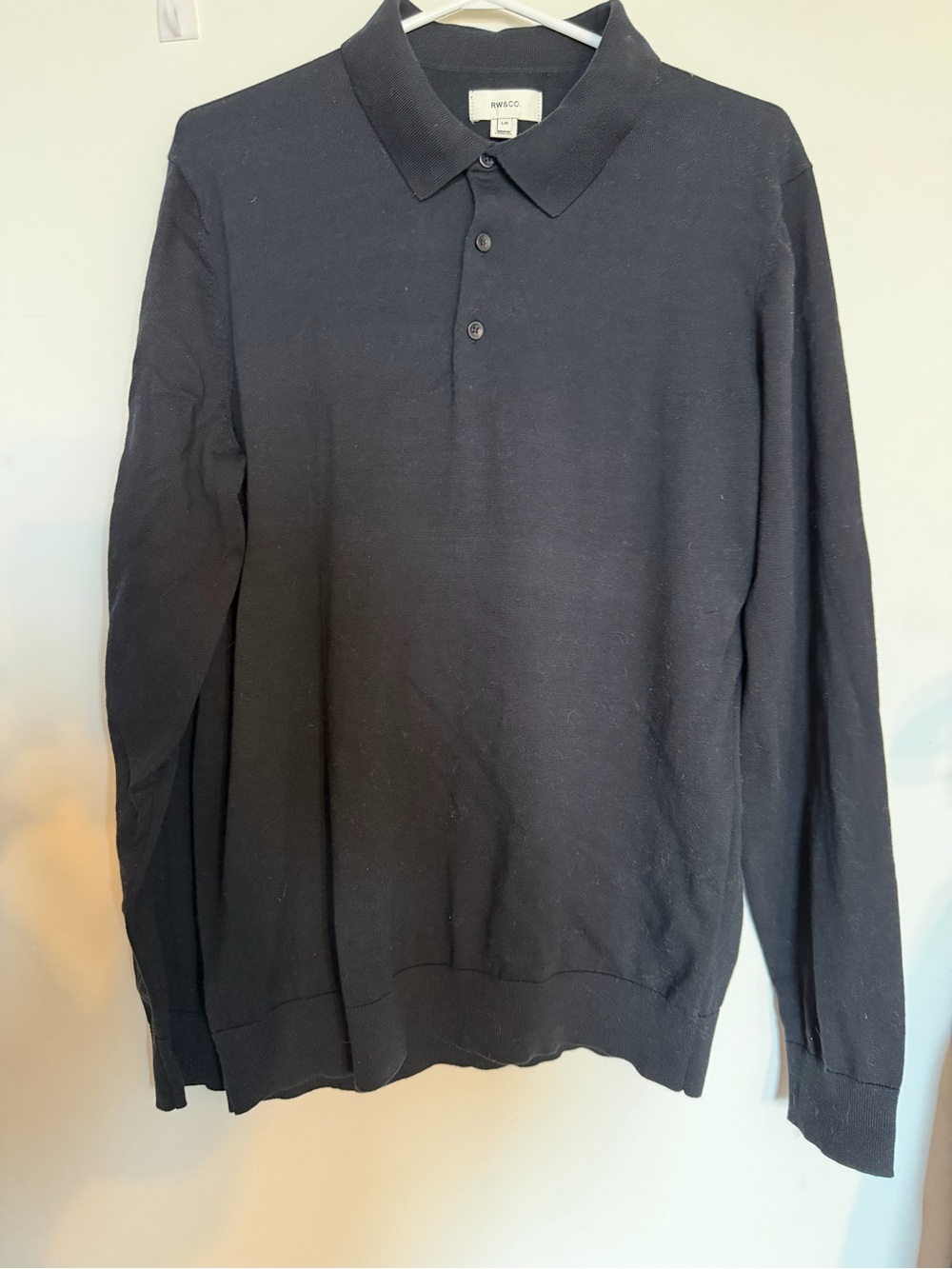RW&CO. Men’s black Long-Sleeve Polo